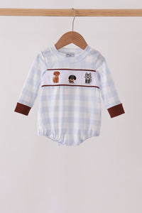 Puppy Embroidery Gingham Bubble