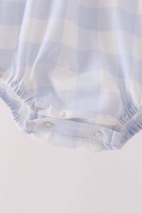 Puppy Embroidery Gingham Bubble