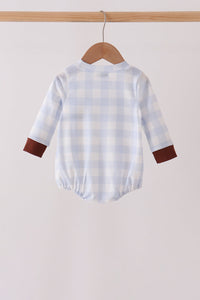 Puppy Embroidery Gingham Bubble