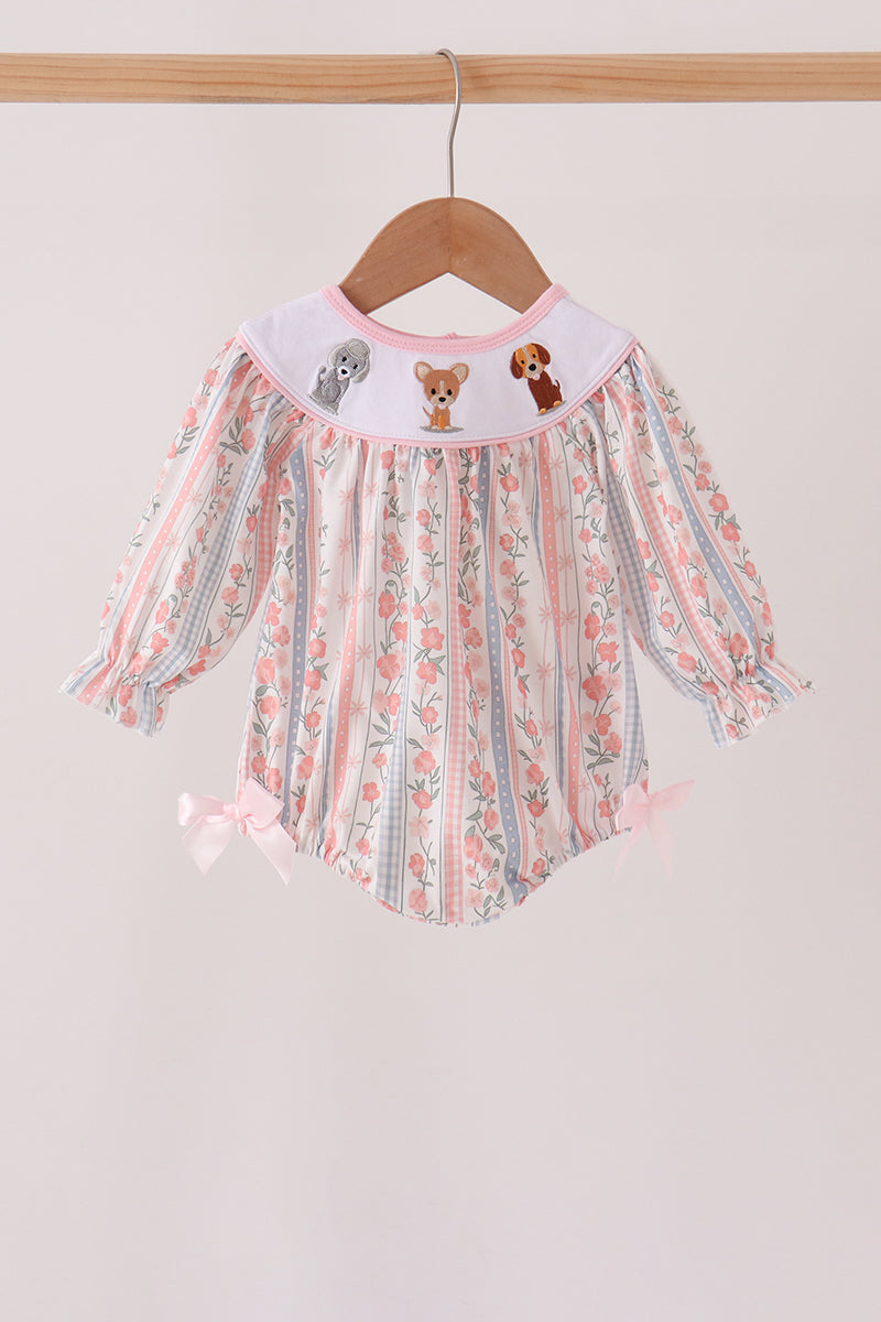 Puppy Embroidery Bow Bubble