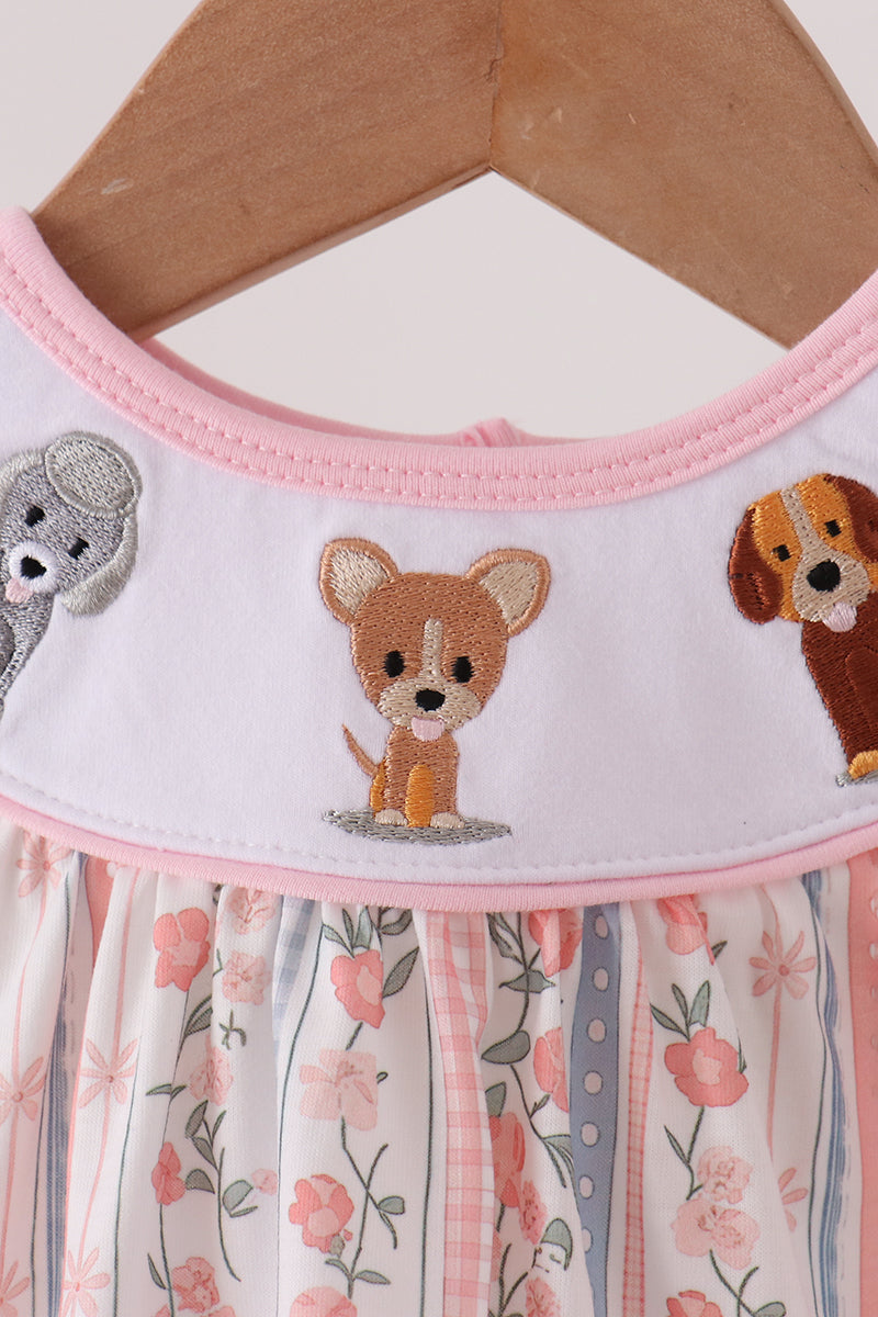 Puppy Embroidery Bow Bubble