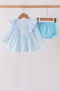 Castle Embroidery Ruffle Bloomer Set