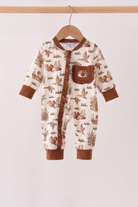 Duck Embroidery Ruffle Romper