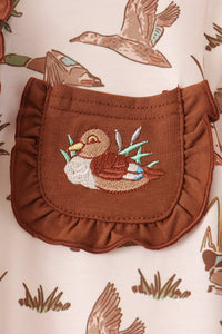 Duck Embroidery Ruffle Romper
