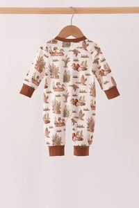Duck Embroidery Ruffle Romper