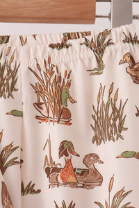 Duck Embroidery Ruffle Pants Set