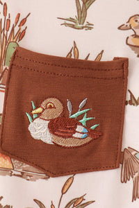 Duck Embroidery Pants Set