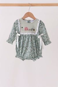 Farm Floral Embroidery Ruffle Bubble