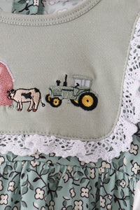 Farm Floral Embroidery Ruffle Bubble