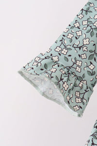Farm Floral Embroidery Ruffle Pants Set