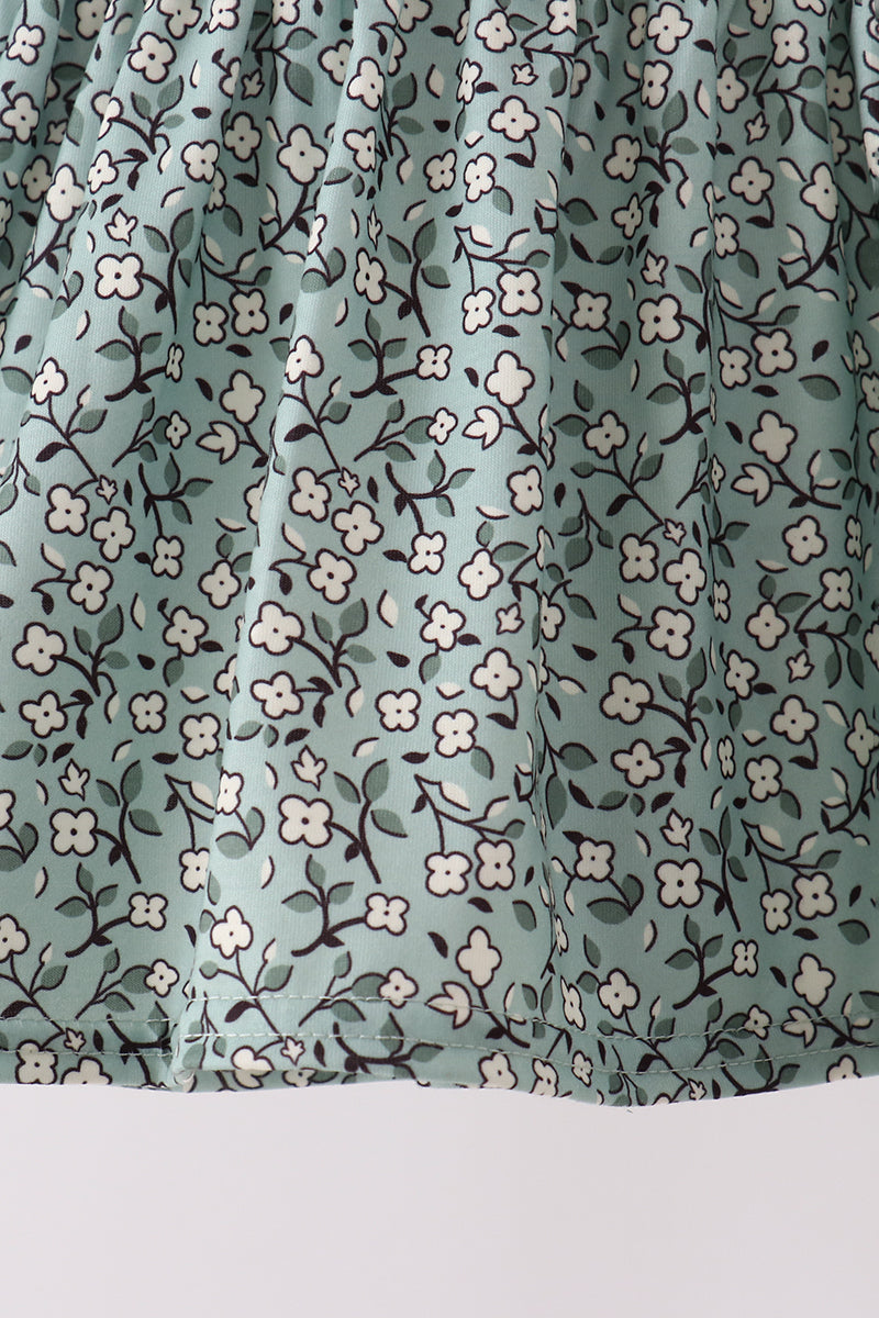 Farm Floral Embroidery Ruffle Pants Set