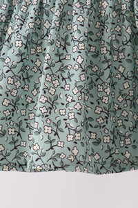 Farm Floral Embroidery Ruffle Pants Set