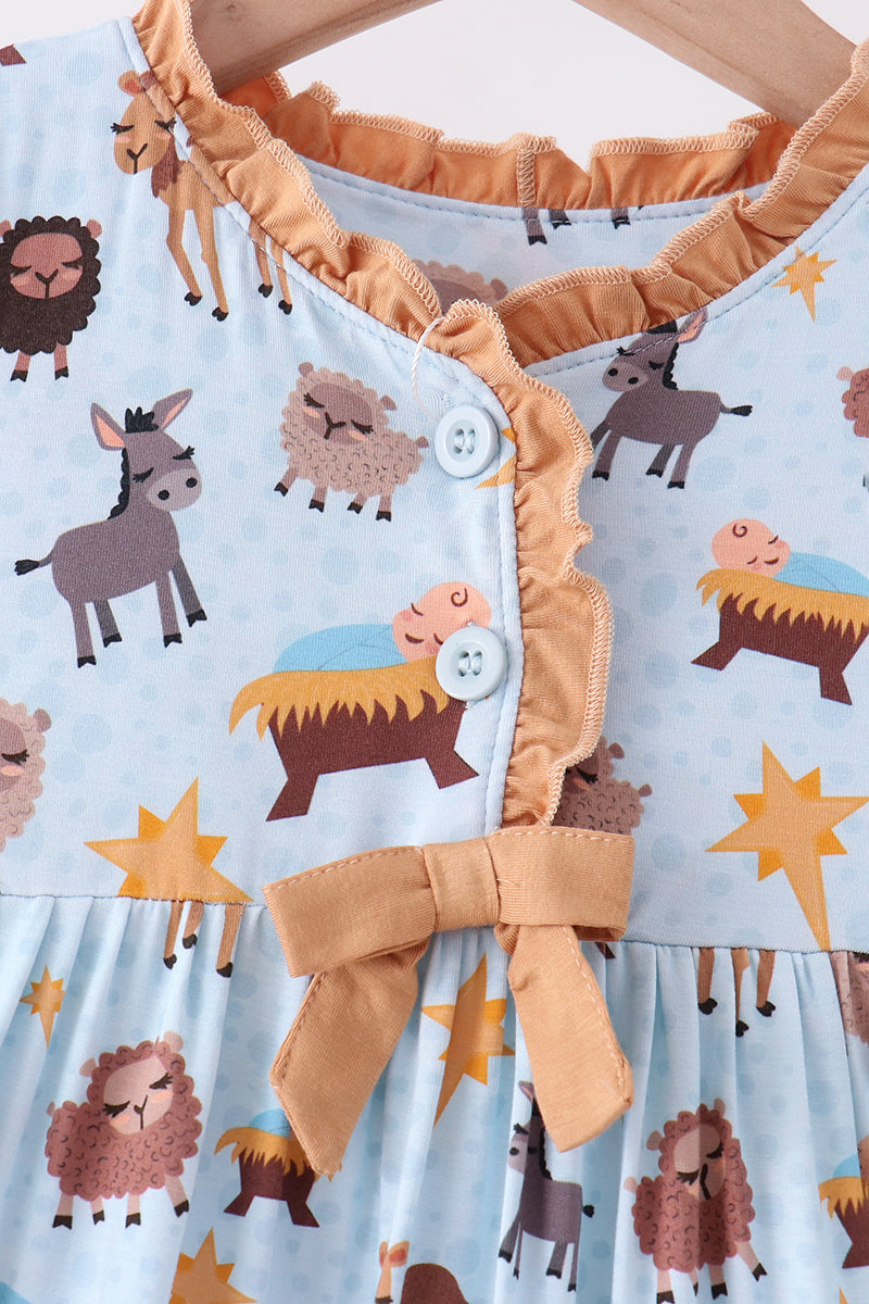 Nativity Ruffle Bamboo Dress