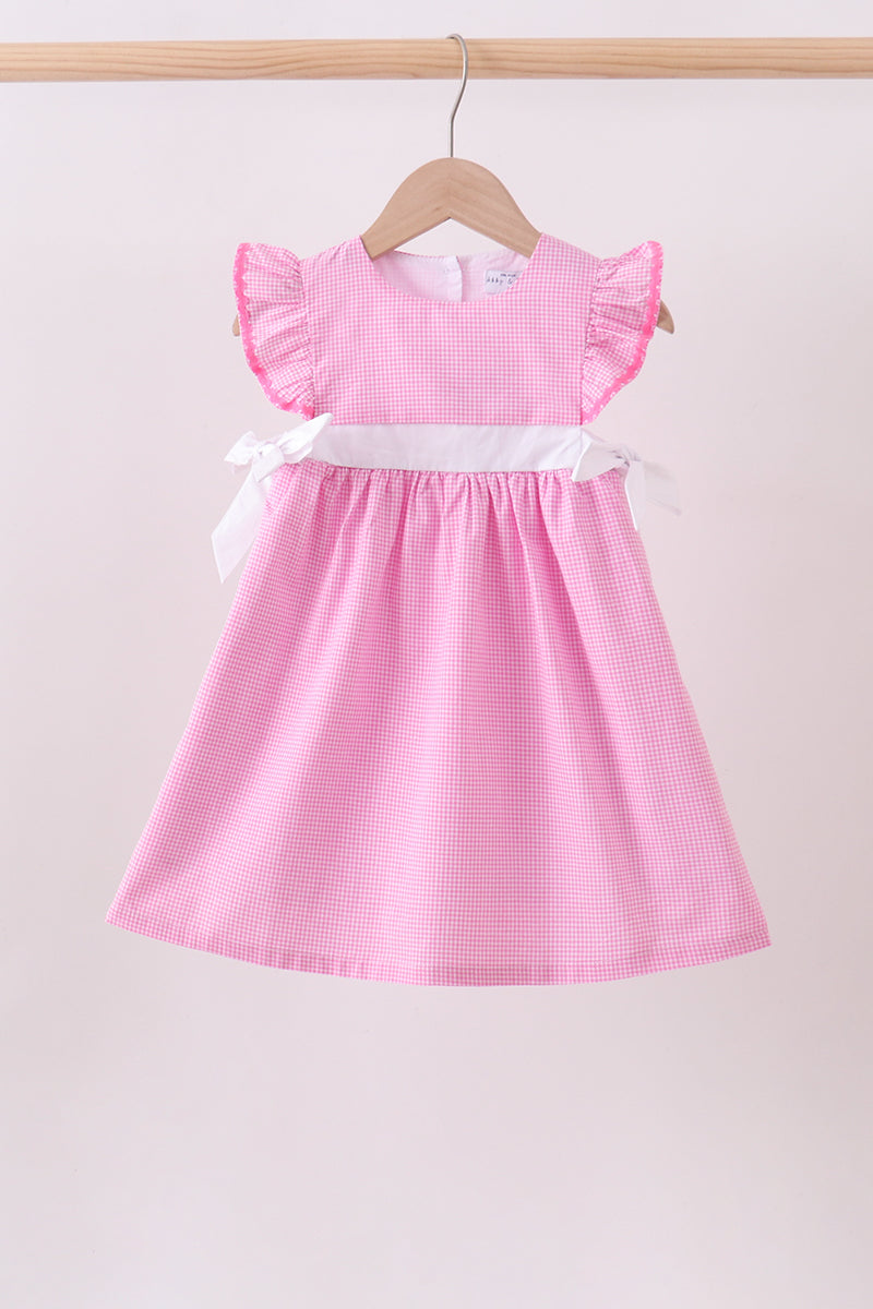 Pink gingham ruffle dress