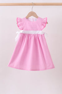 Pink gingham ruffle dress