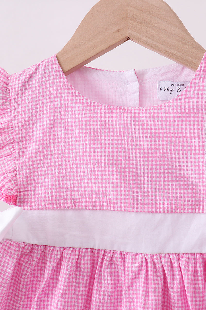 Pink gingham ruffle dress