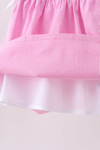 Pink gingham ruffle dress