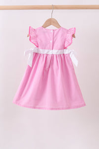 Pink gingham ruffle dress