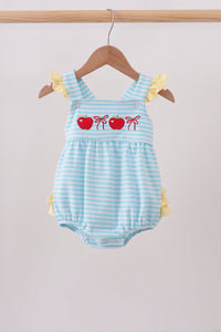 Apple Embroidery Gingham Bubble