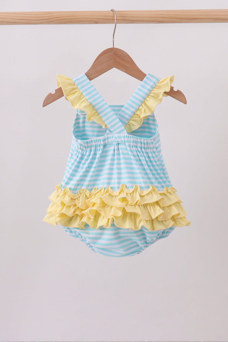 Apple Embroidery Gingham Bubble