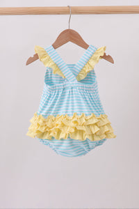 Apple Embroidery Gingham Bubble