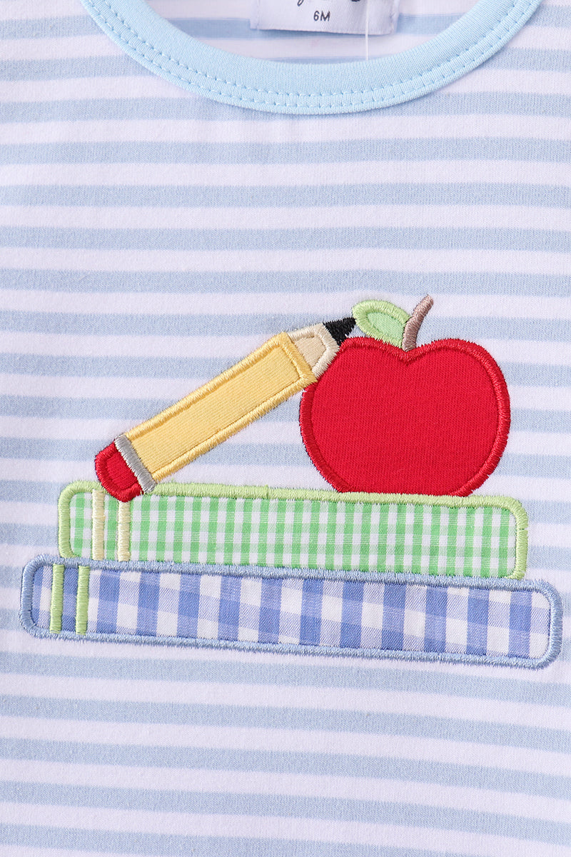 Apple Pencil Embroidery Romper