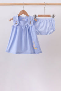 Sailboat Embroidered Bloomer Set