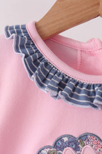 Turkey applique ruffle pants set