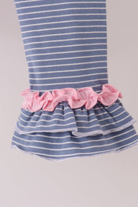 Turkey applique ruffle pants set