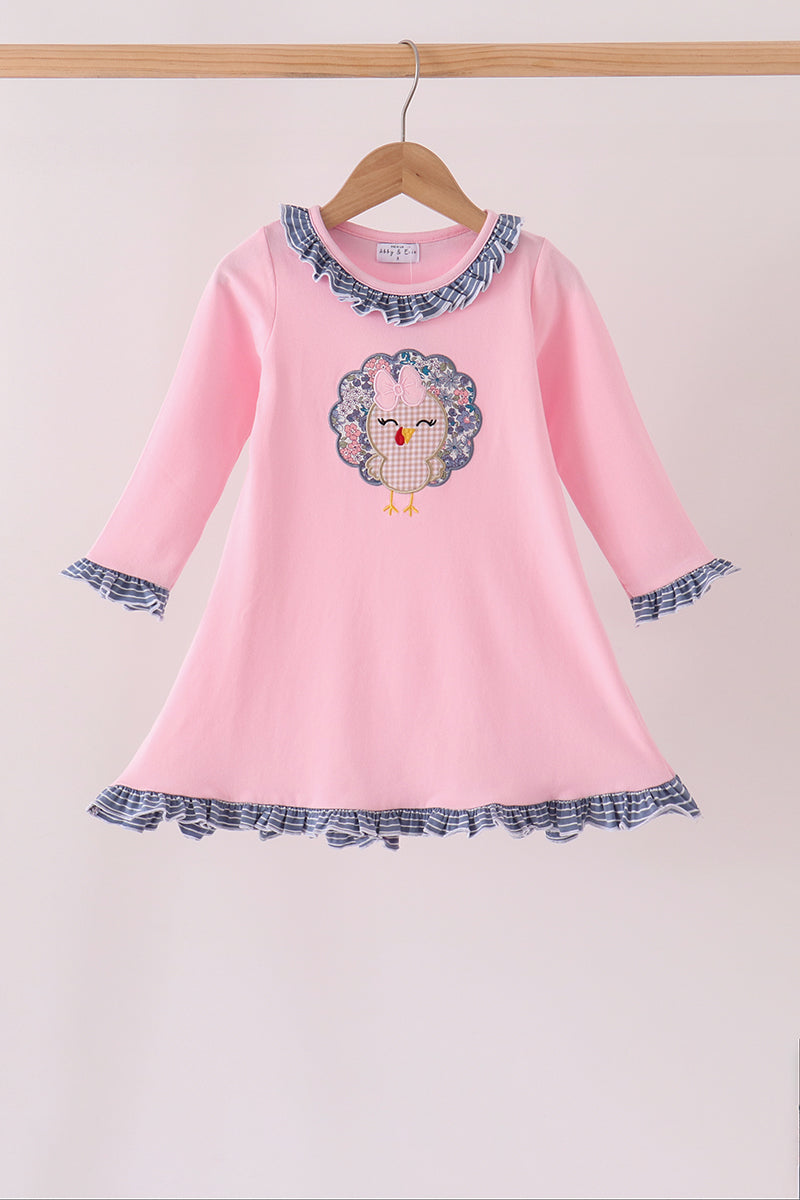 Turkey applique ruffle dress