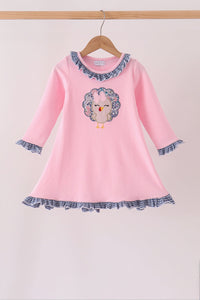 Turkey applique ruffle dress