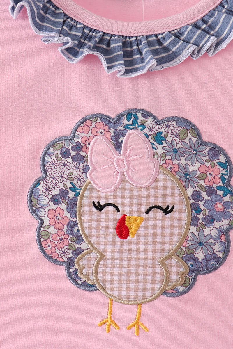 Turkey applique ruffle dress