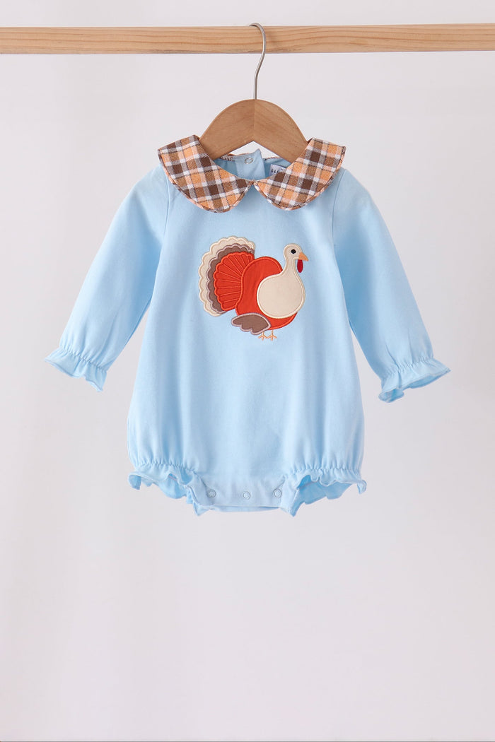 Turkey embroidery plaid ruffle bubble