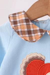 Turkey embroidery plaid ruffle bubble