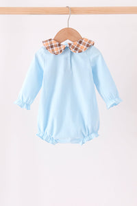 Turkey embroidery plaid ruffle bubble