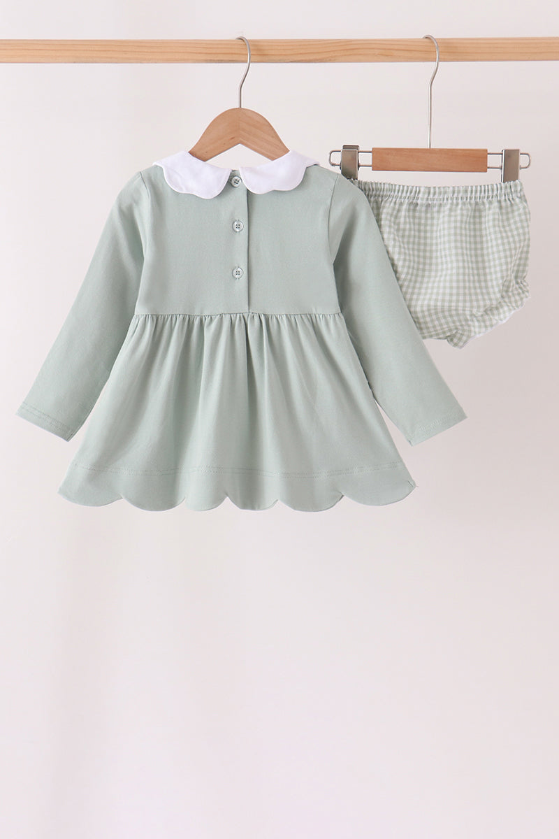 Turkey embroidery scalloped bloomer set