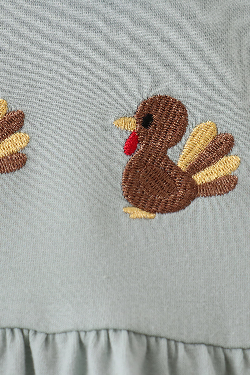Turkey embroidery scalloped bloomer set