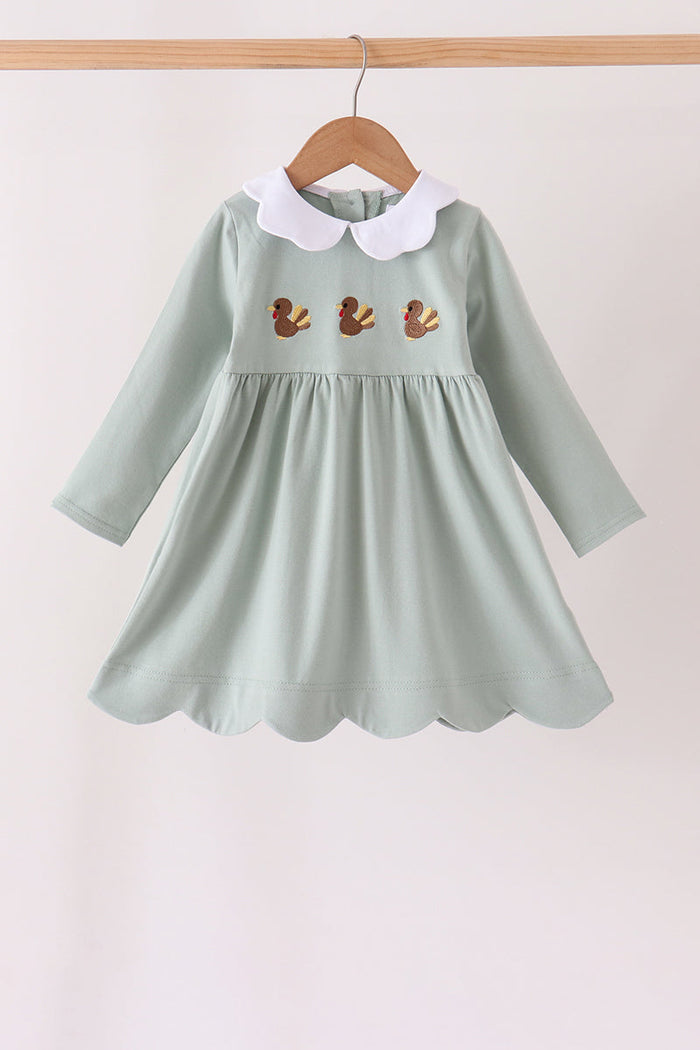 Turkey embroidery scalloped dress
