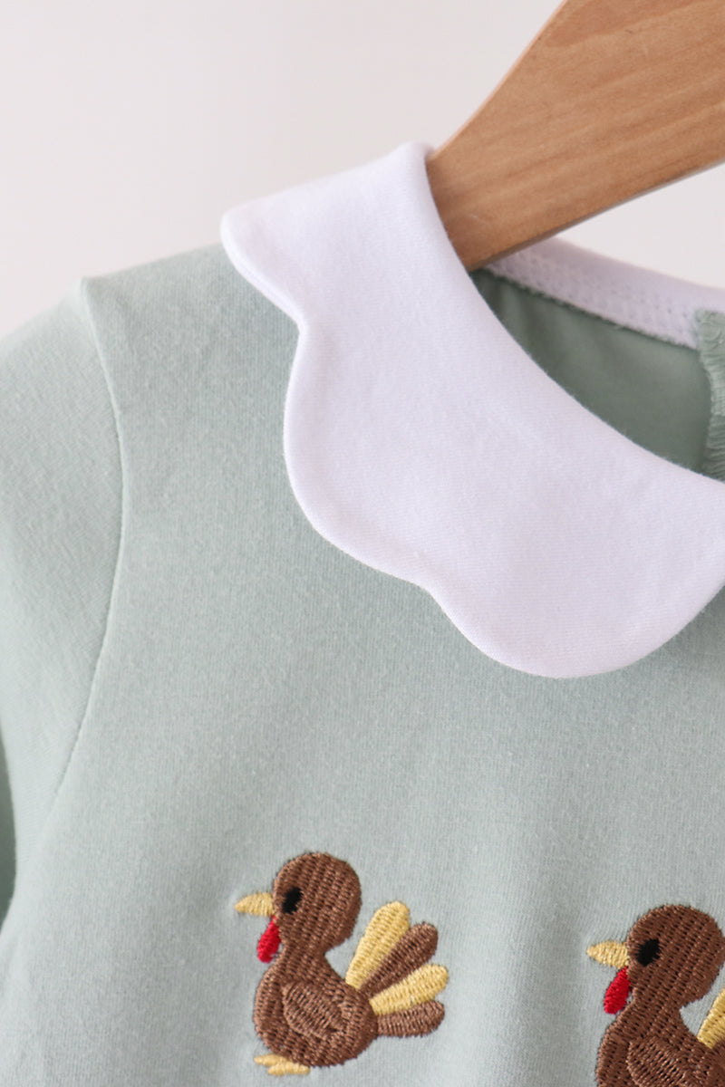 Turkey embroidery scalloped dress