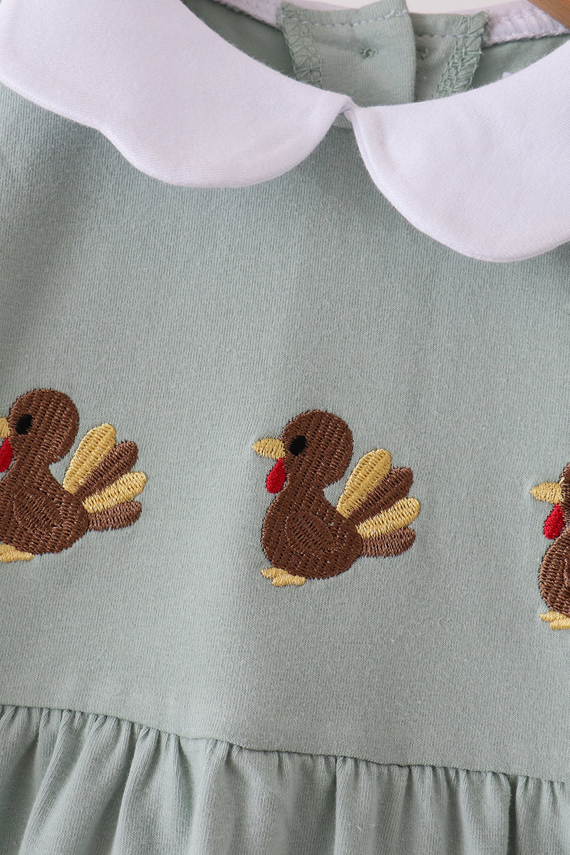 Turkey embroidery scalloped dress