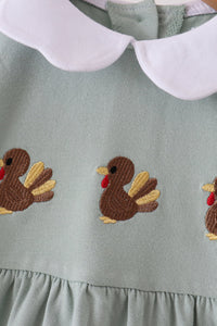 Turkey embroidery scalloped dress