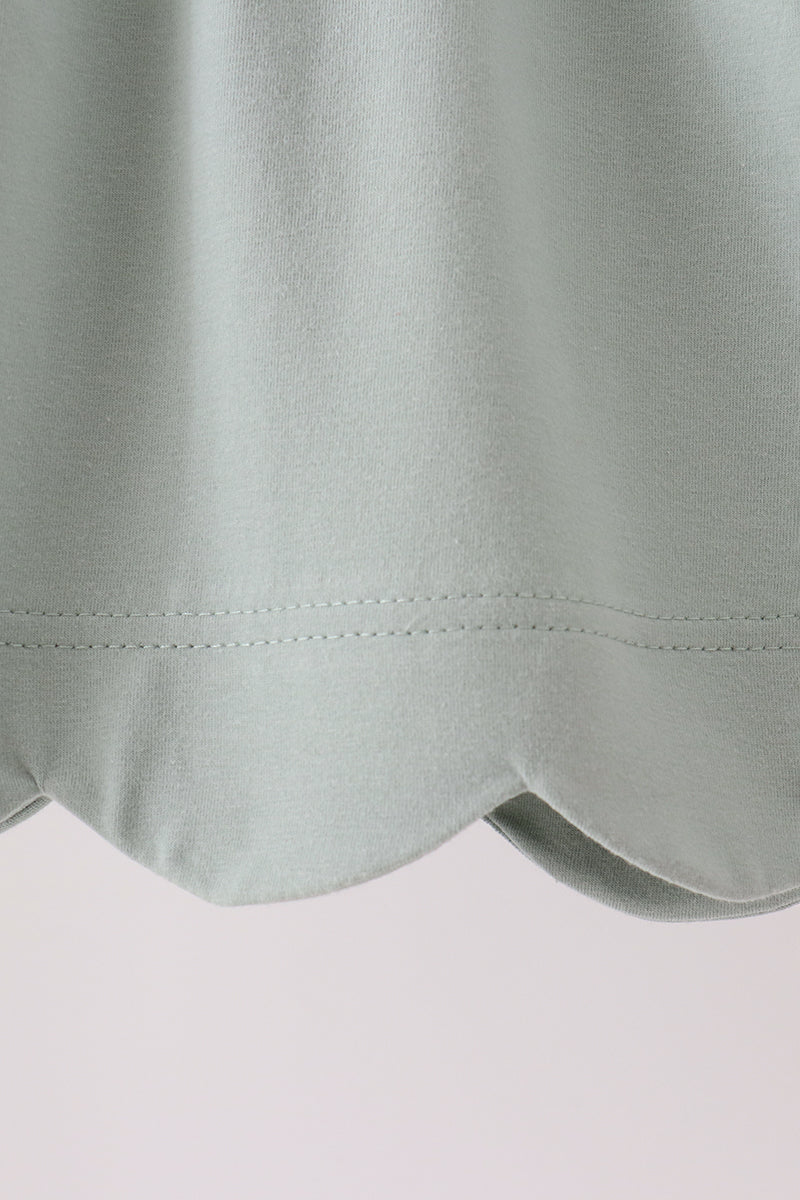 Turkey embroidery scalloped dress