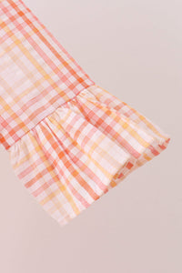 Pink plaid ruffle dress