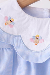 Turkey embroidery checkered bloomer set
