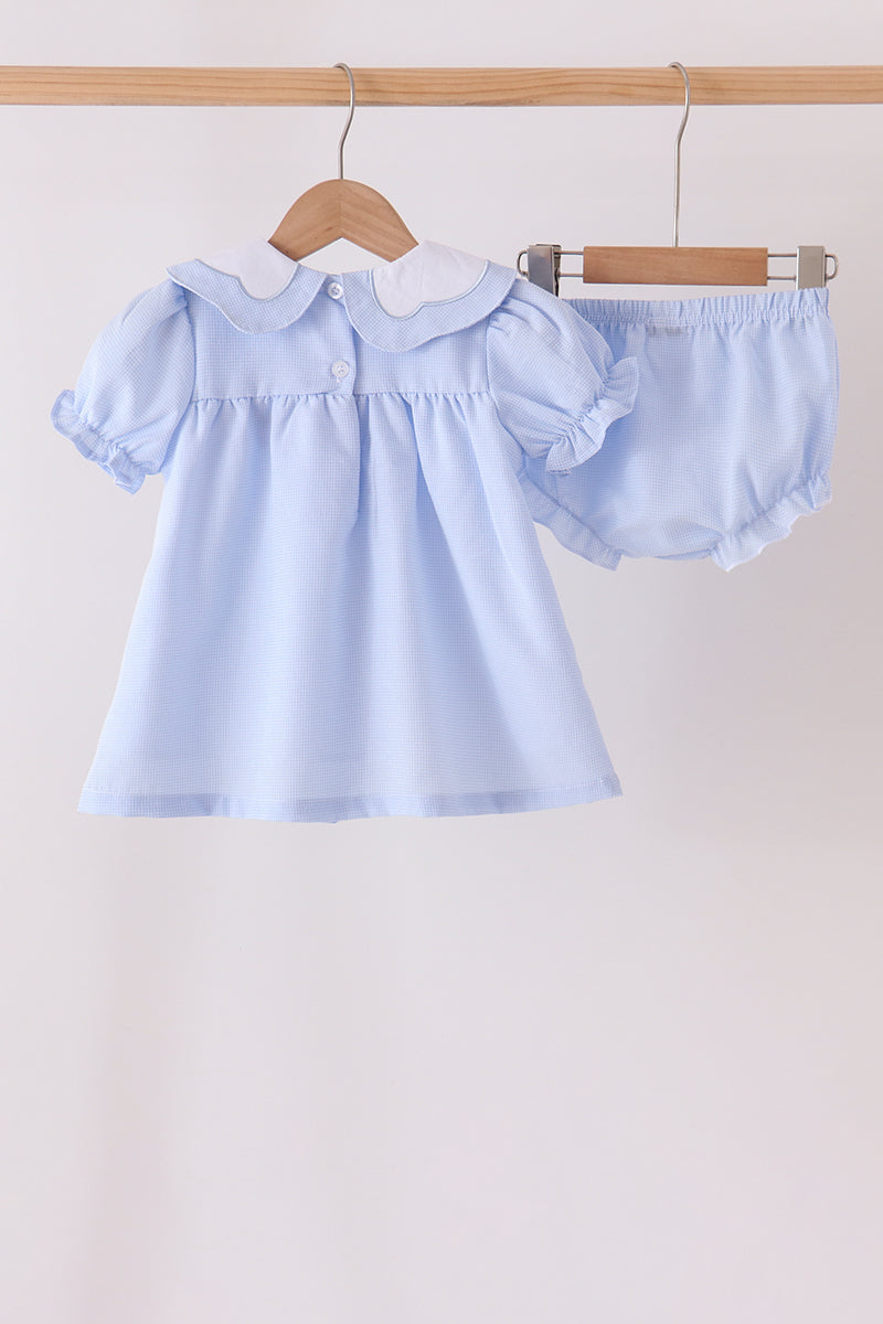 Turkey embroidery checkered bloomer set