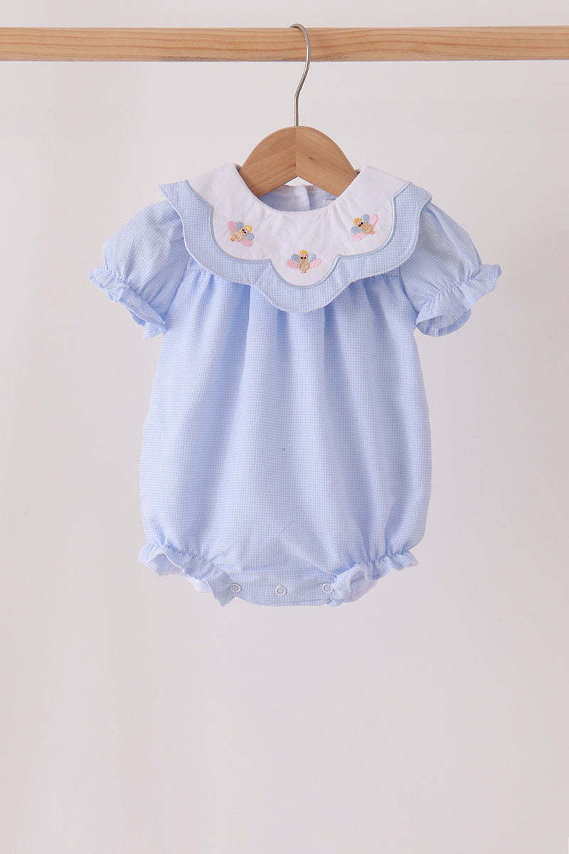 Turkey embroidery checkered ruffle bubble