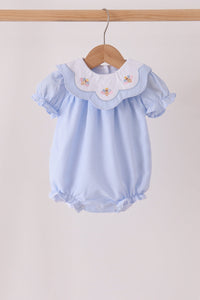 Turkey embroidery checkered ruffle bubble
