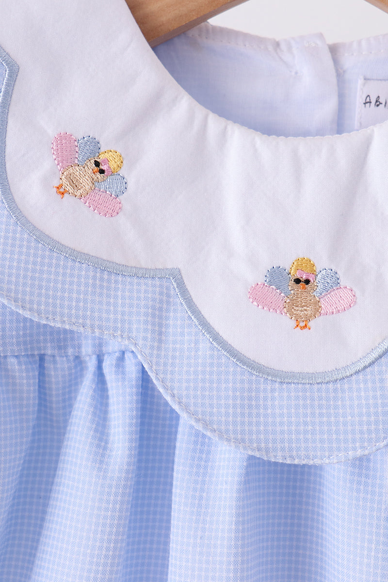 Turkey embroidery checkered dress
