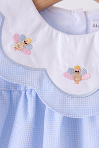 Turkey embroidery checkered dress