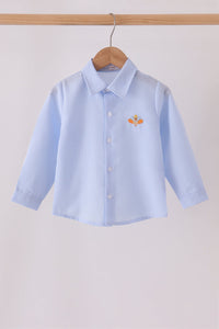 Turkey embroidery button down shirt